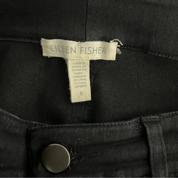 Eileen Fisher Black Straight Leg Jeans Size 6 EUC - Picture 2 of 6